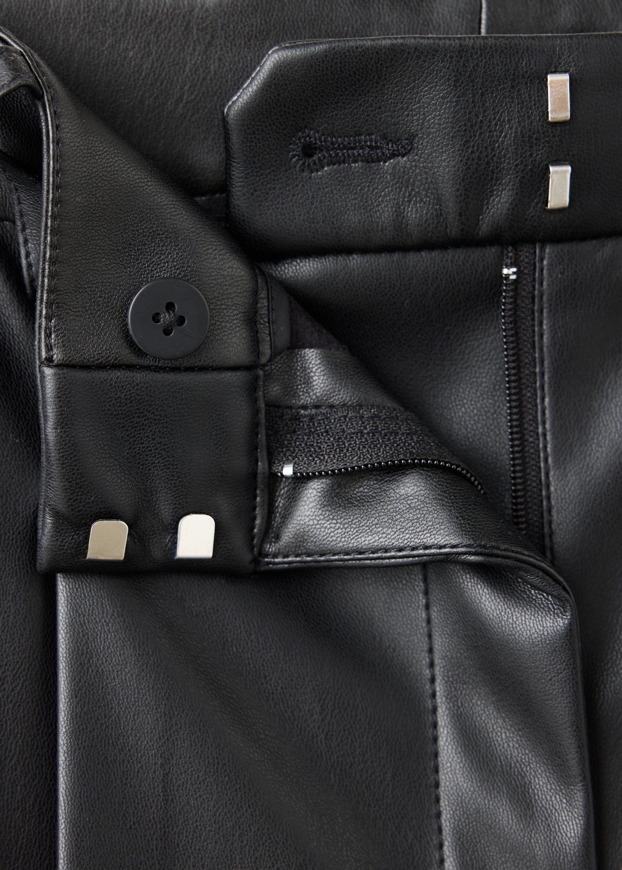 Wide leg faux-leather trousers