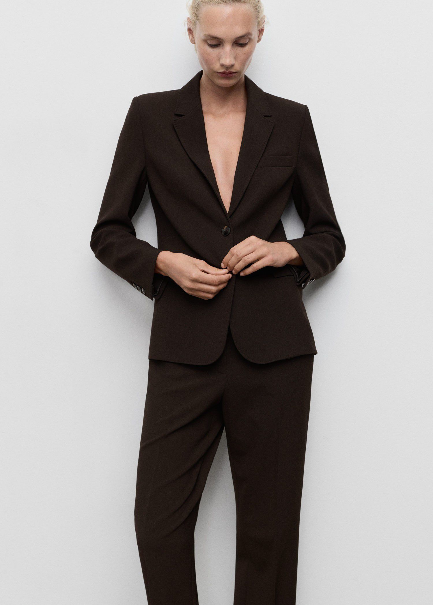 Straight-fit suit trousers