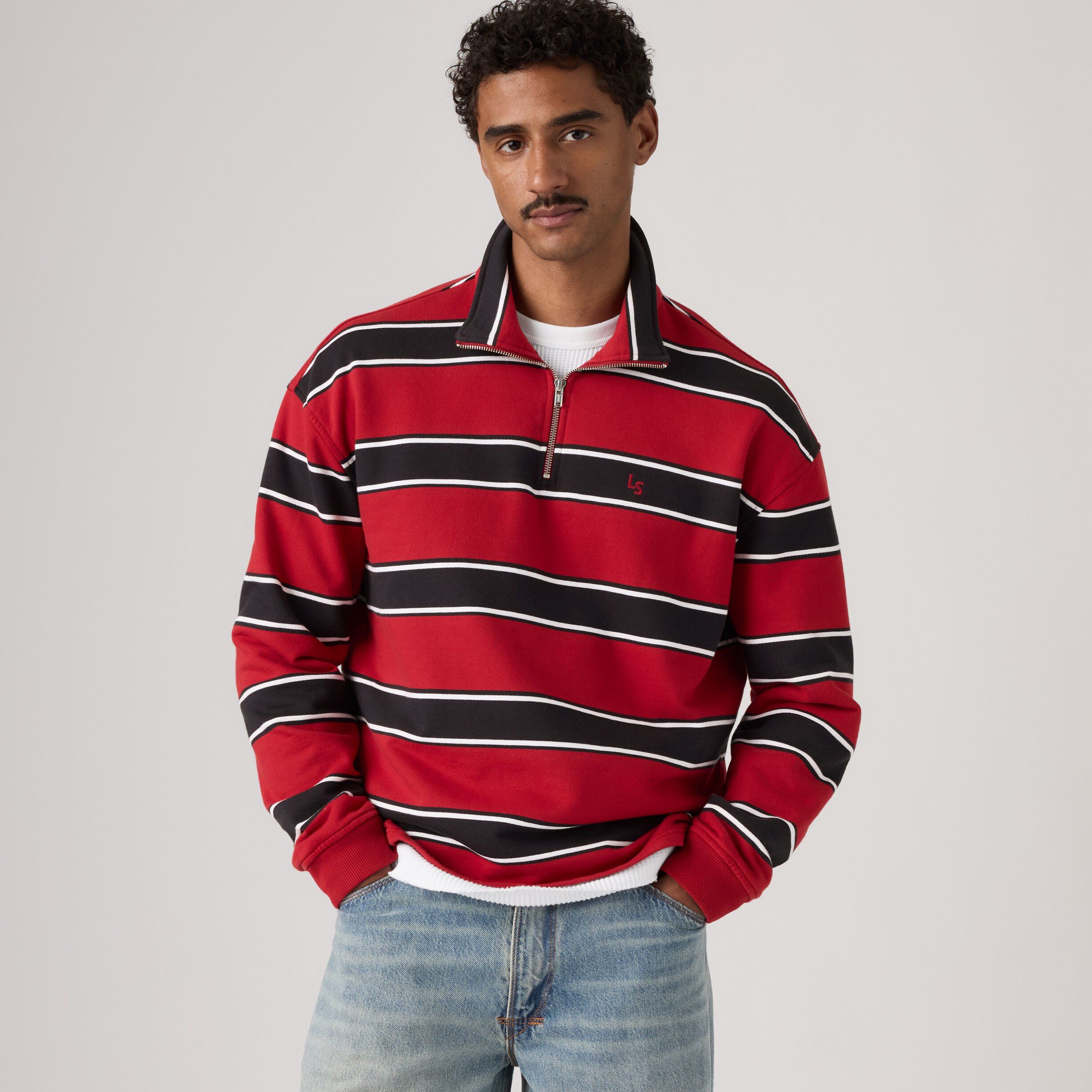 CAMERON 1/4 ZIP HAMERSLEY STRI