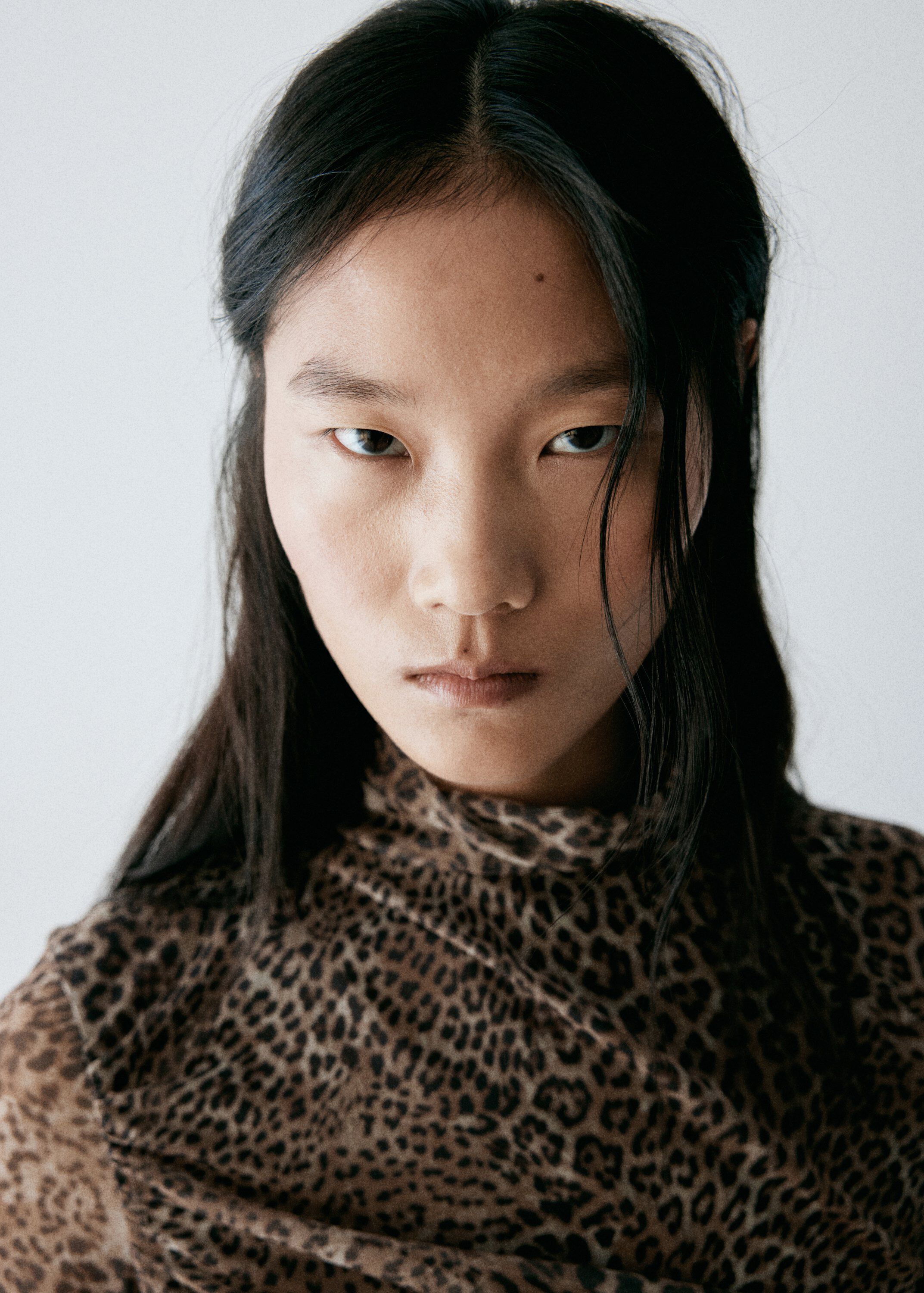 Animal print ruched dress