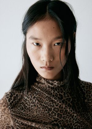 Animal print ruched dress