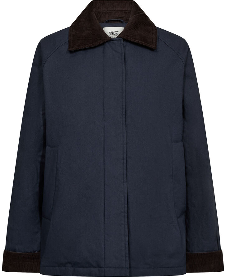 Emmy 4 Check kort jakke med fløjl kanter - GRS