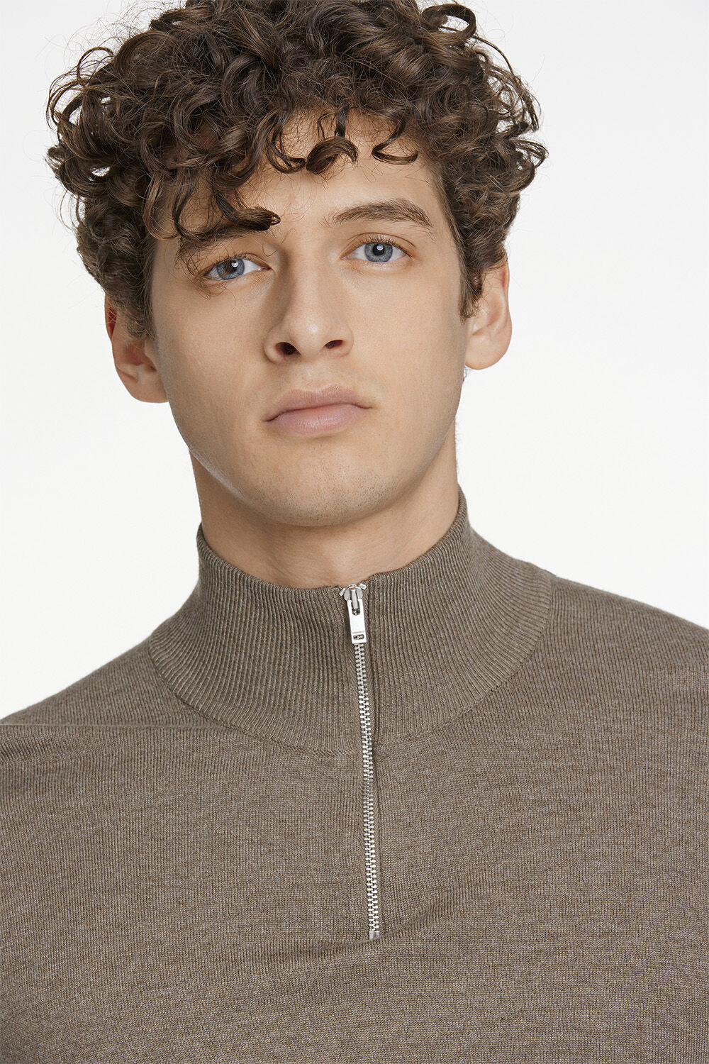 Ecovero half zip L/S knit