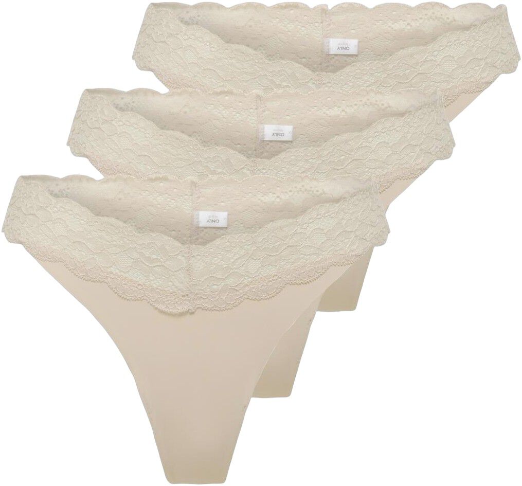 ONLCHLOE LACE S. S THONG 3-PACK ACC