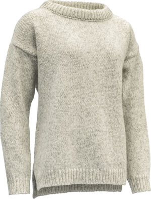 DEVOLD W Nansen Split Seam Sweater, Grey melange