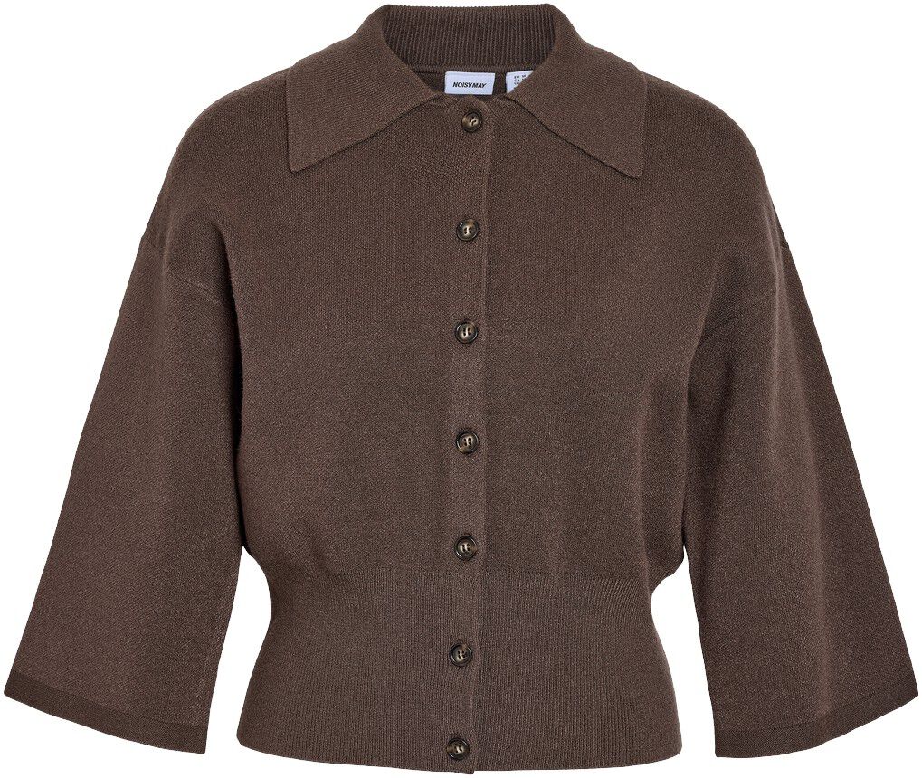 NMSHYLA 3/4 SLEEVE KNIT POLO CARDIG