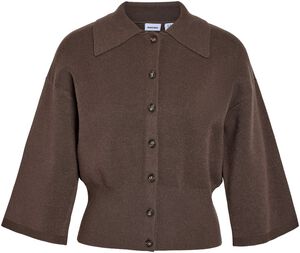 NMSHYLA 3/4 SLEEVE KNIT POLO CARDIG