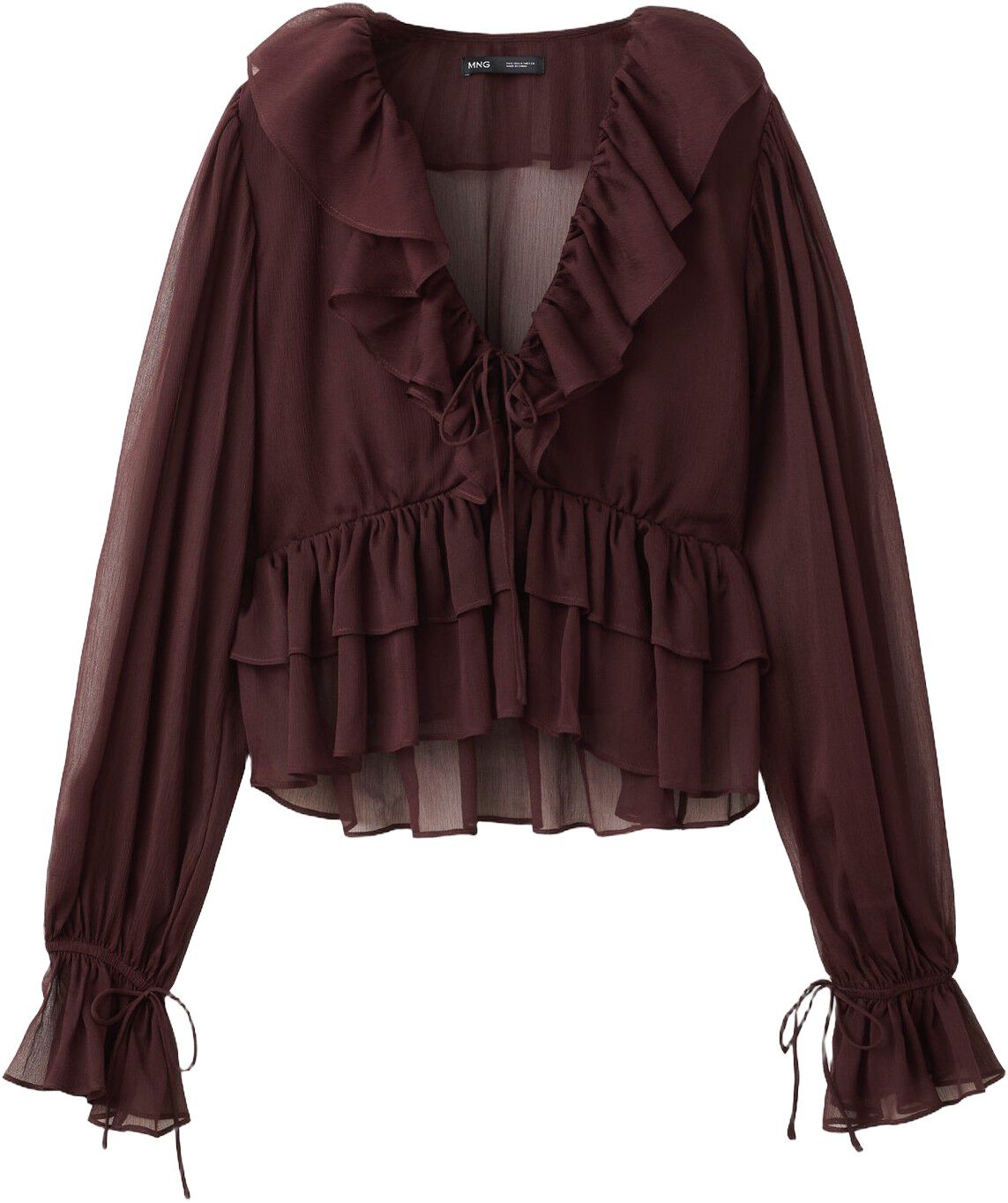 Fluid ruffled blouse