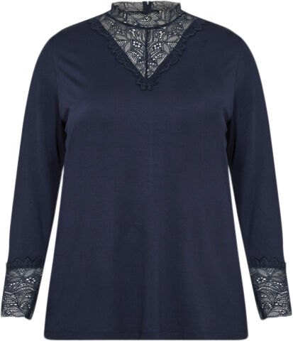 Curvy WA-STELLA 8 Bluse Navy bl&aring;