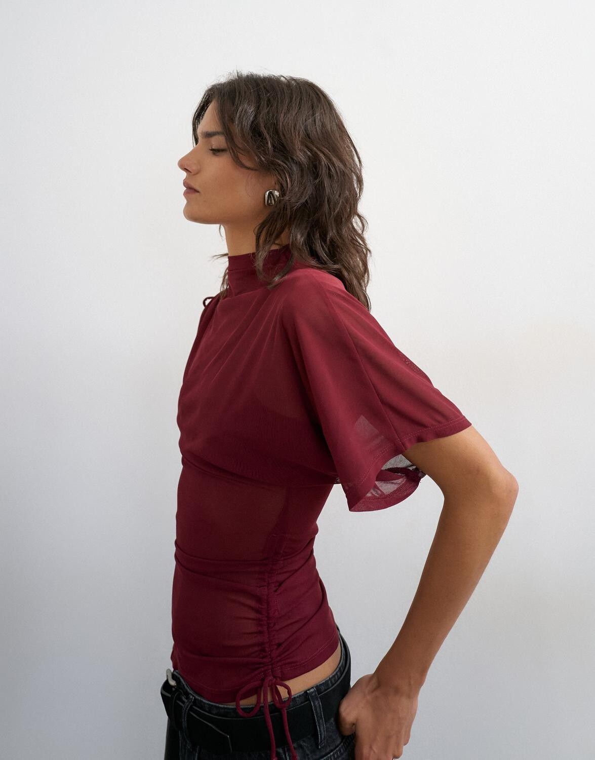 Tsbianca Mesh One Sleeve Top Jrs