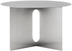 Androgyne Side Table, H38, Steel Base, Brushed Steel