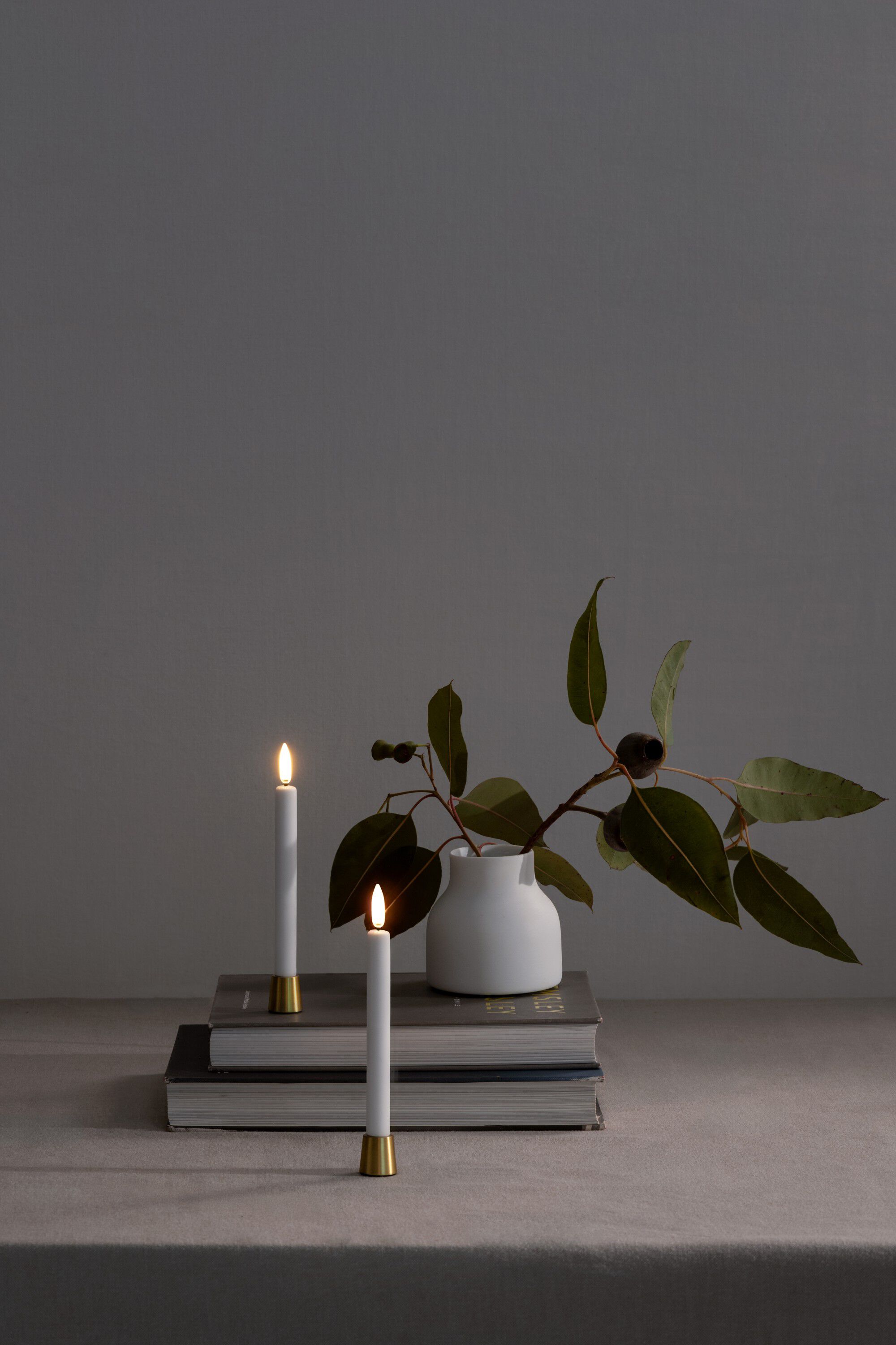 Light Candleholder mini taper, Matte brass, 2-pack, 2,3x2,3