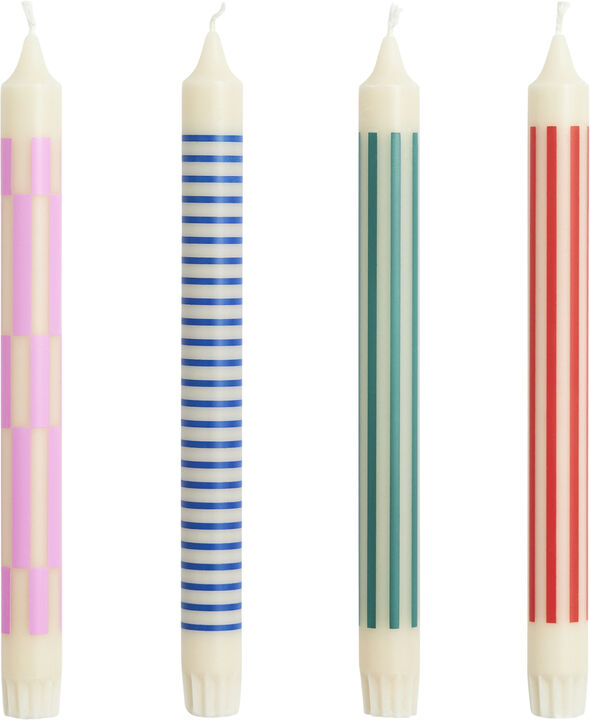 Pattern Candle-Crisp mix Set of 4