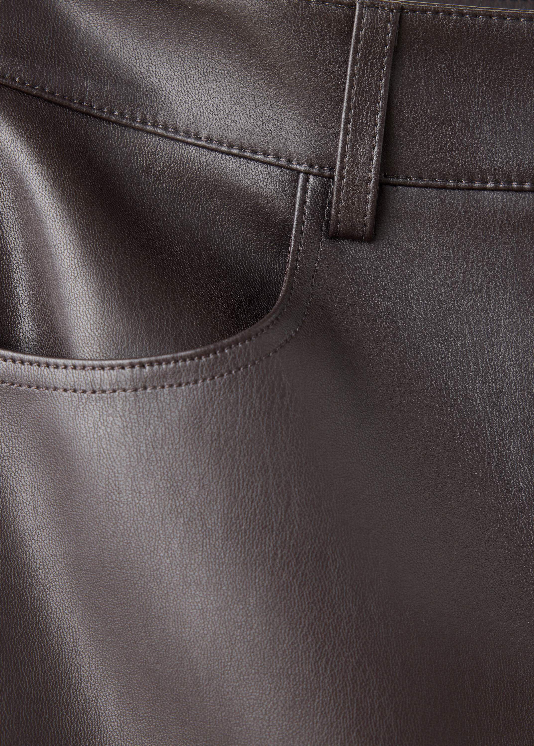 Faux-leather flared trousers