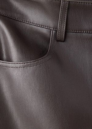 Faux-leather flared trousers