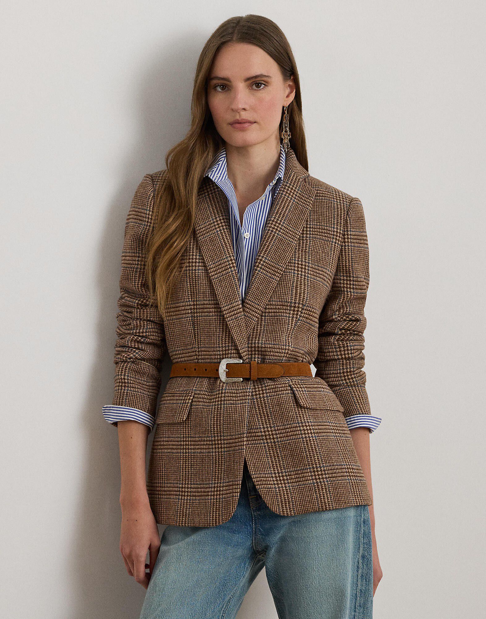 Glen Plaid Wool-Blend Twill Blazer