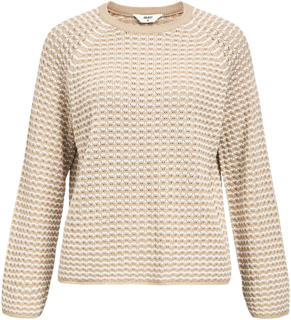 OBJESTER L/S KNIT PATTERN TOP NOOS