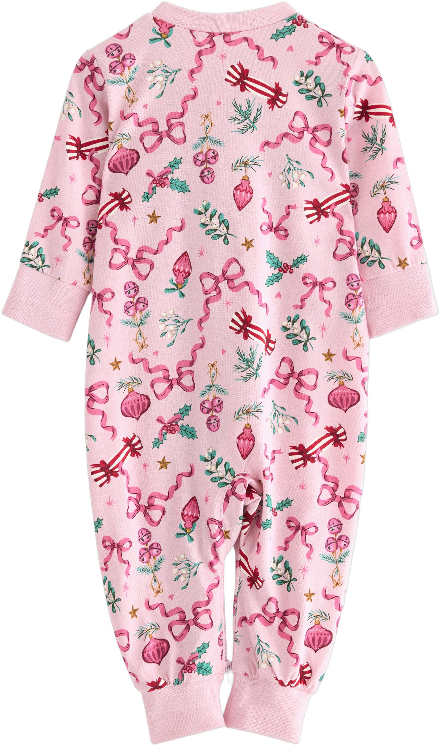 Bl&oslash;d pyjamas i bomuld med lange &aelig;rm