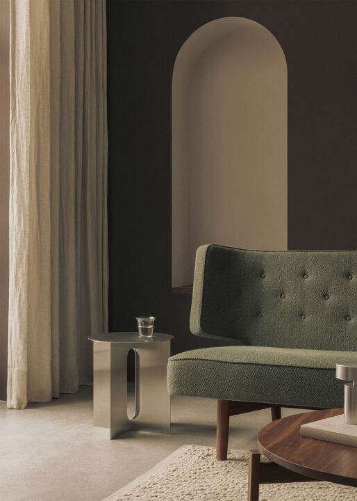 Androgyne Side Table, Base, Brushed Steel