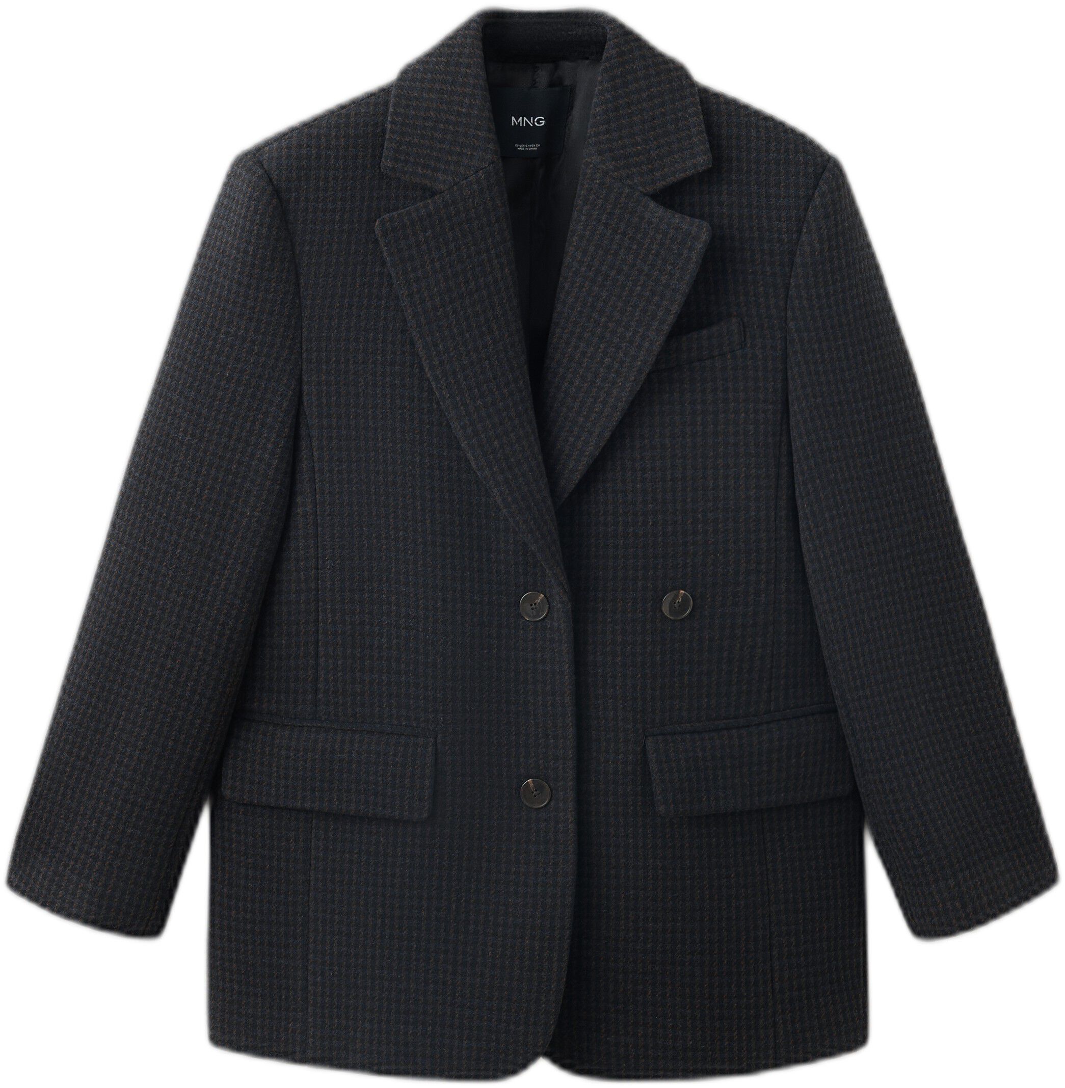 Straight houndstooth blazer