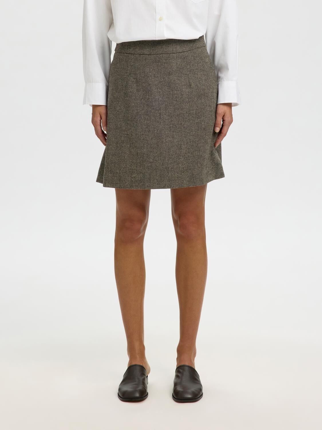 Slwreeda Wool Blend Hw Short Skirt Noos