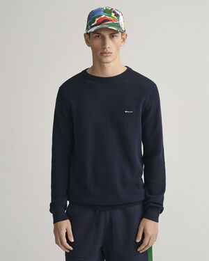 COTTON PIQUE C-NECK