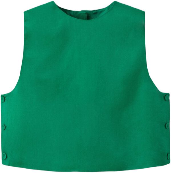 Linen blend top with buttons