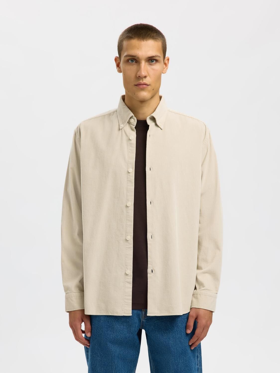SLHREGDANNI CORD BD LS SHIRT NOOS