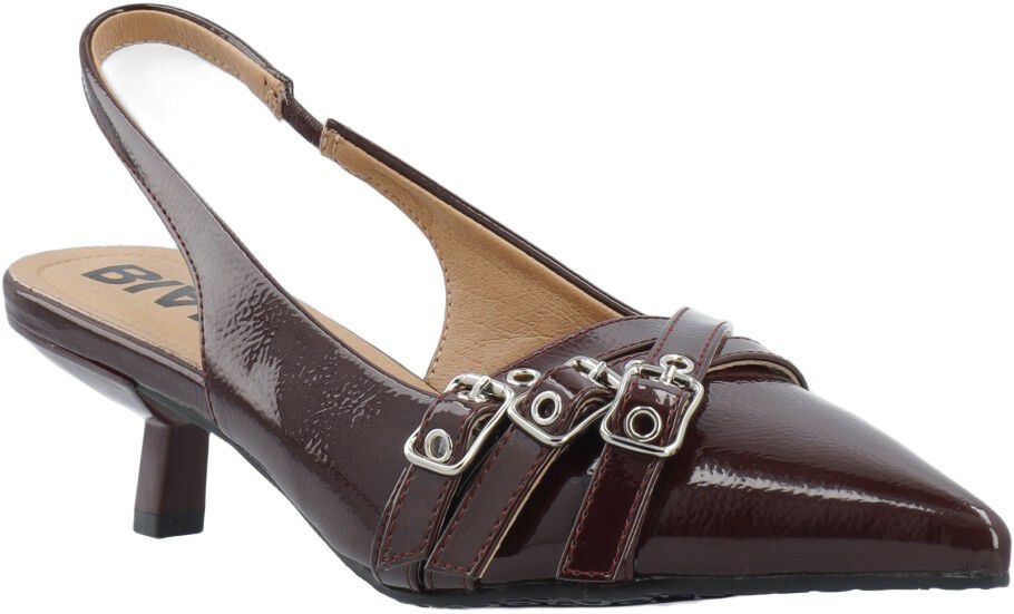 BIAKRISTIN Kitten Heel Buckle Faux Leather