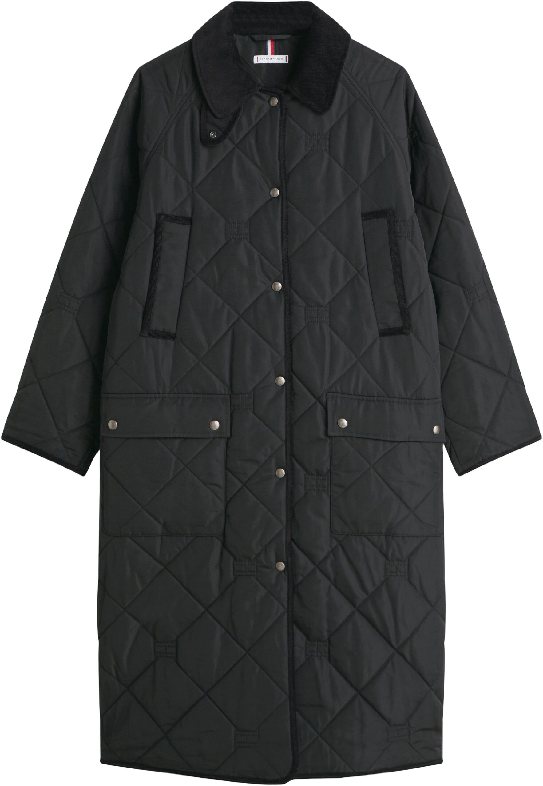 Flag Quilted Padded Oversized Longline Coat