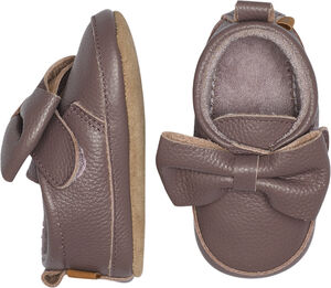 Bow leather slippers