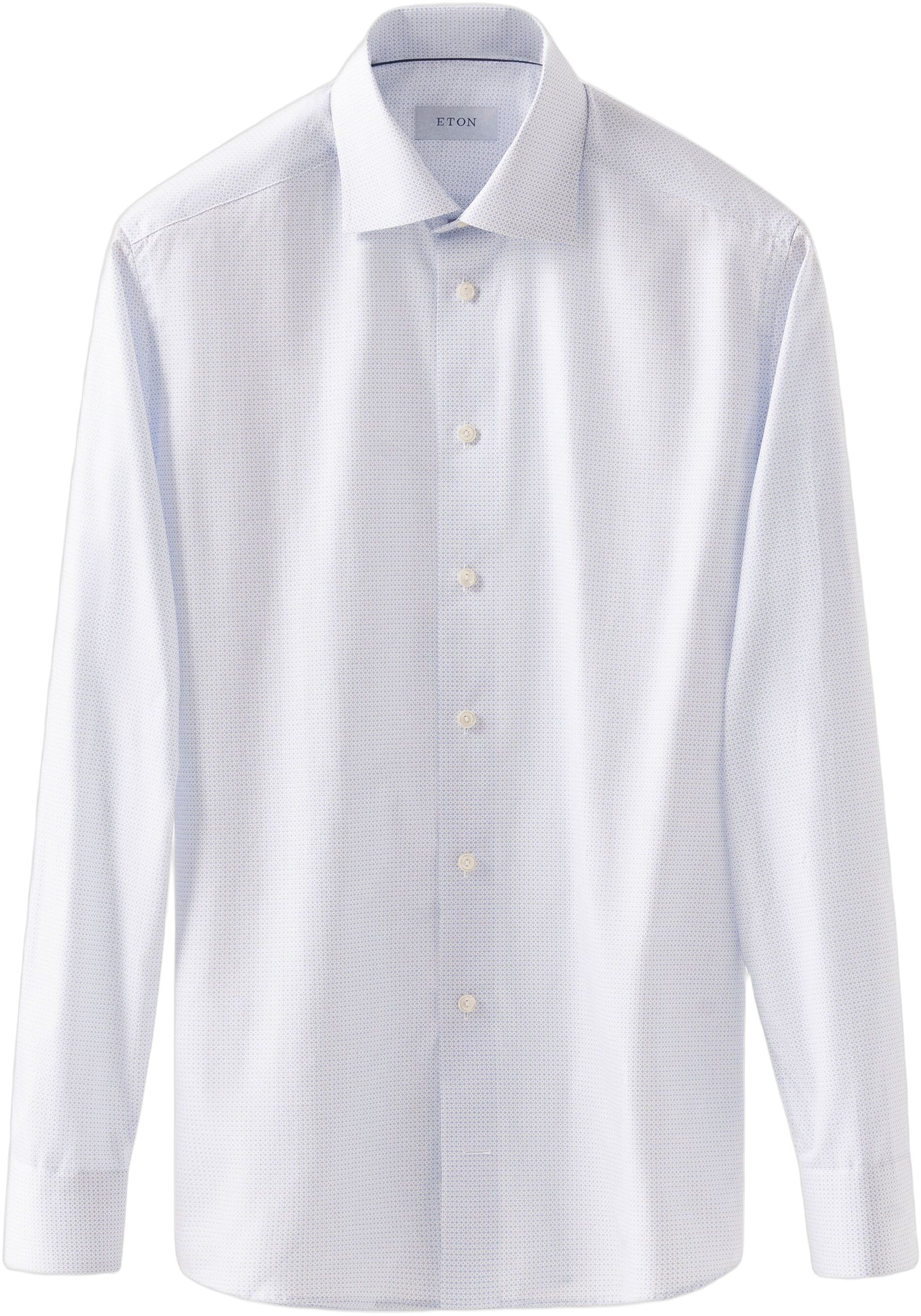 Light Blue Micro Print Shirt - Slim Fit