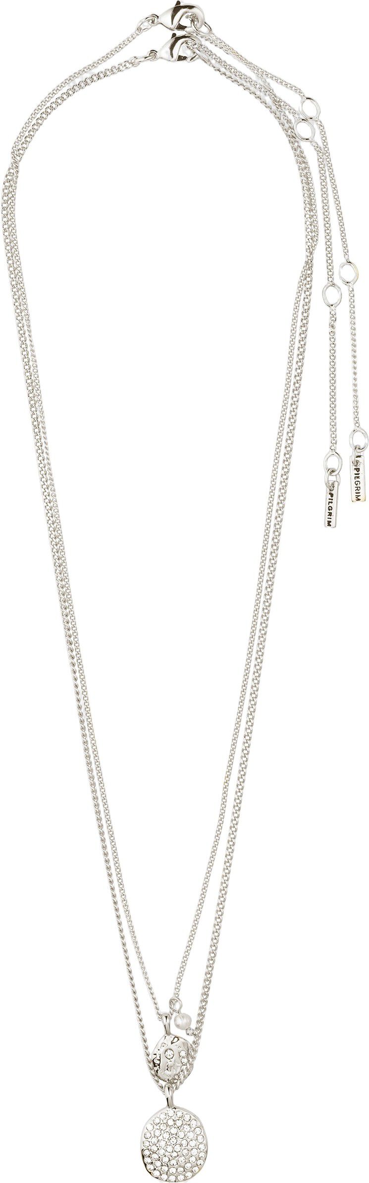 SHIFT halsk&aelig;de 2-i-&eacute;t s&aelig;t, s&oslash;lvbelagt