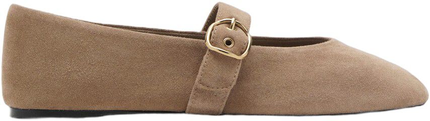 Suede leather ballet flats