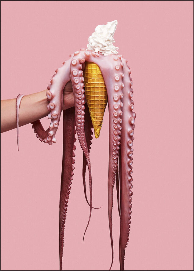 barmhjertighed klog smog Super Mercat - Octopus ice cream fra Poster & Frame | 450.00 DKK | Magasin .dk