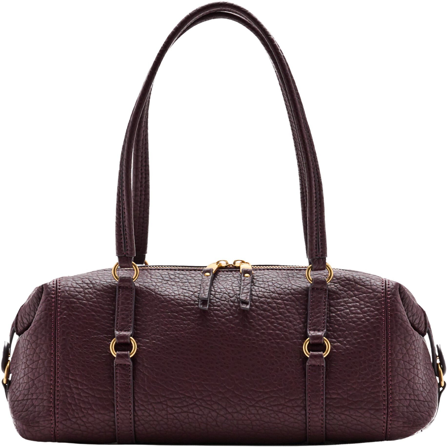 Faux-leather shoulder bag