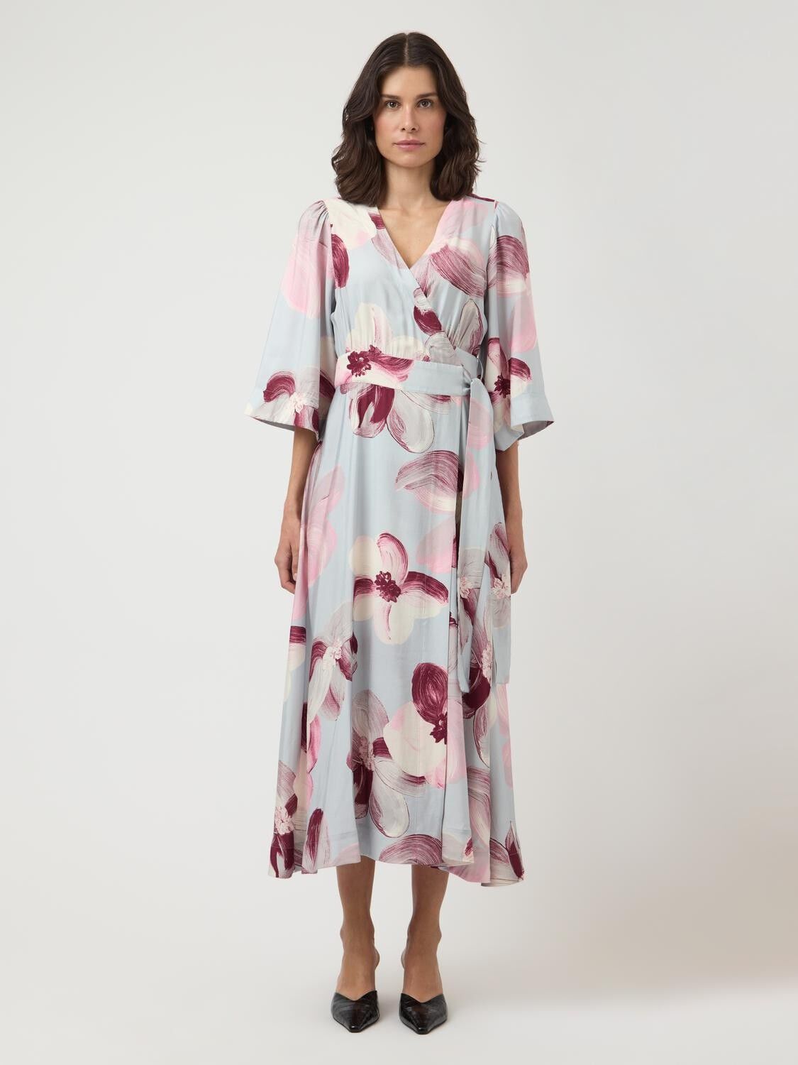 YASMARGA 3/4 WRAP LONG DRESS S. - S