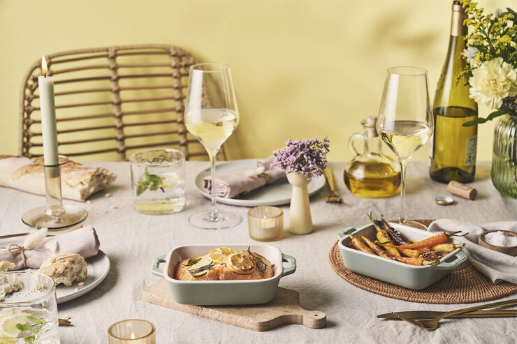 Ceramique Ovnfad sæt 2 Eukalyptus rekt