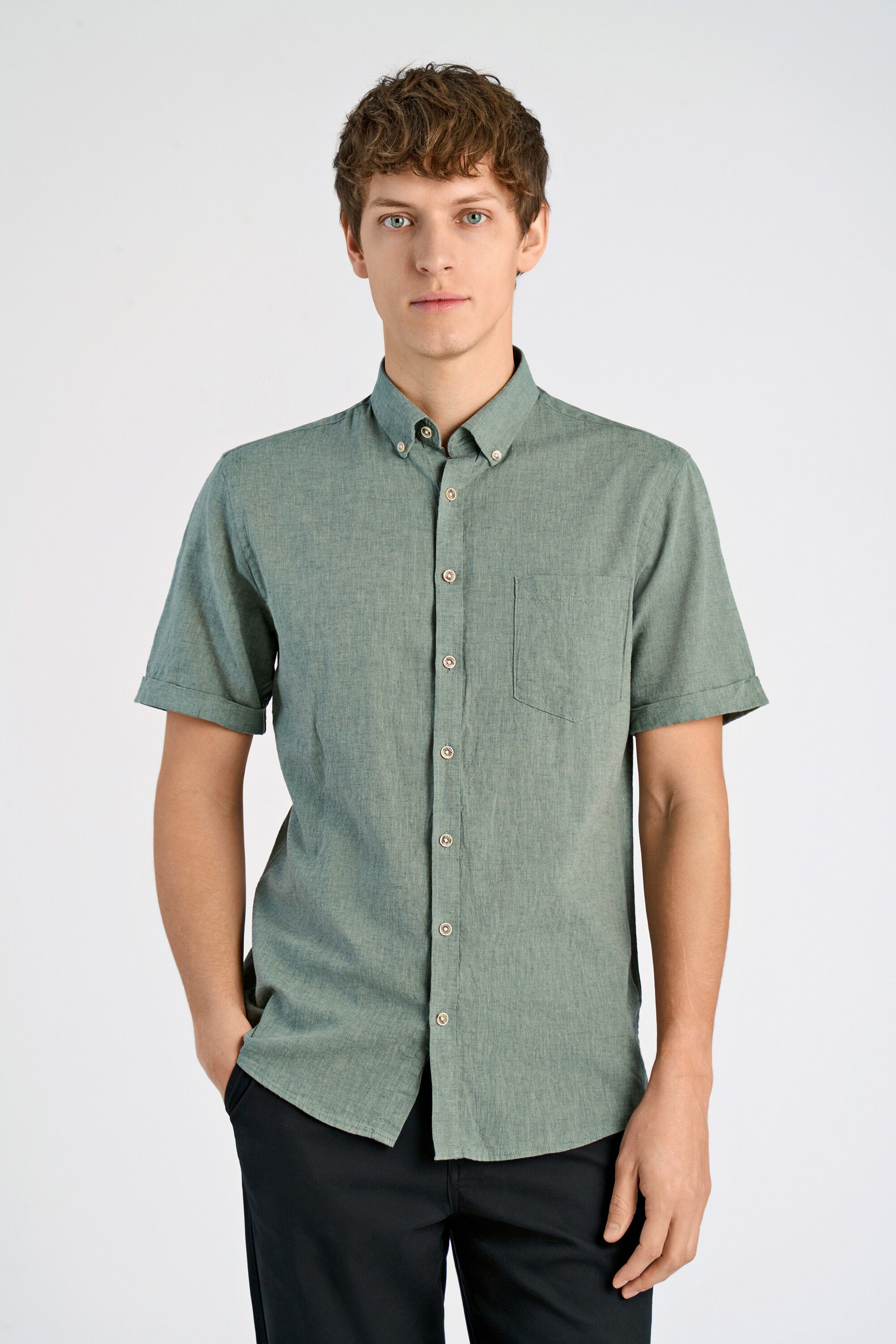 Cotton/linen shirt S/S