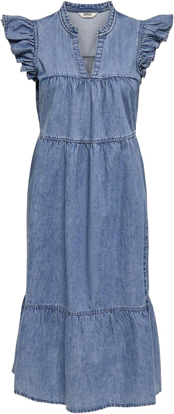 Onlshania S/L Frill Midi Dnm Dress Akm