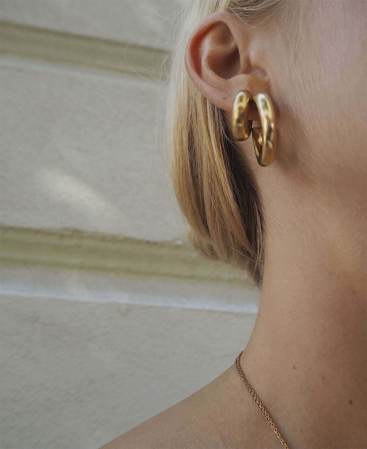 Chunky Hoop, Gold-plated Sterling silver