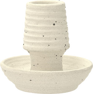 Lysestage Elv 8,5 x 8 cm Offwhite Stentøj