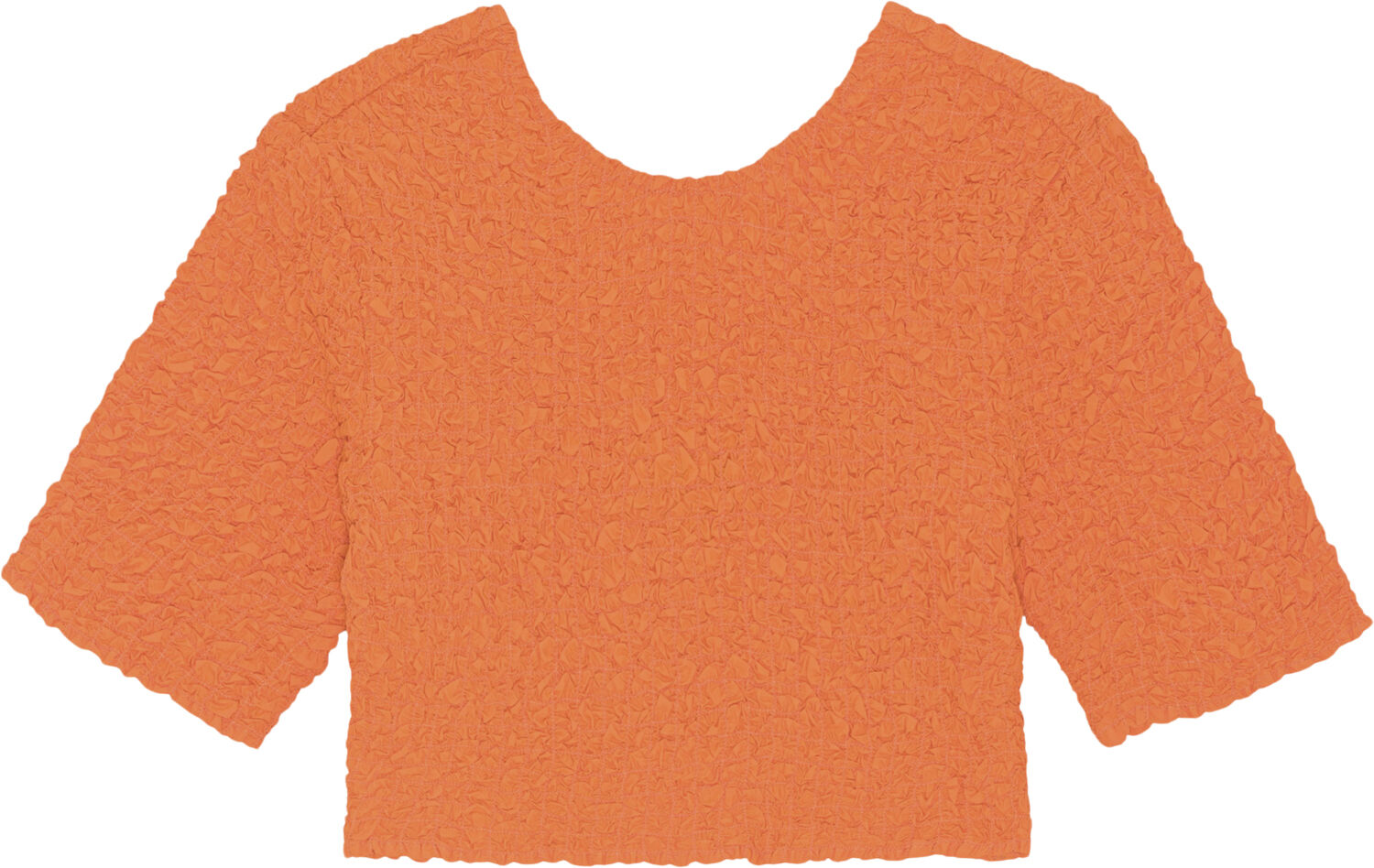 Orange Cotton Poplin Cropped Smock Top