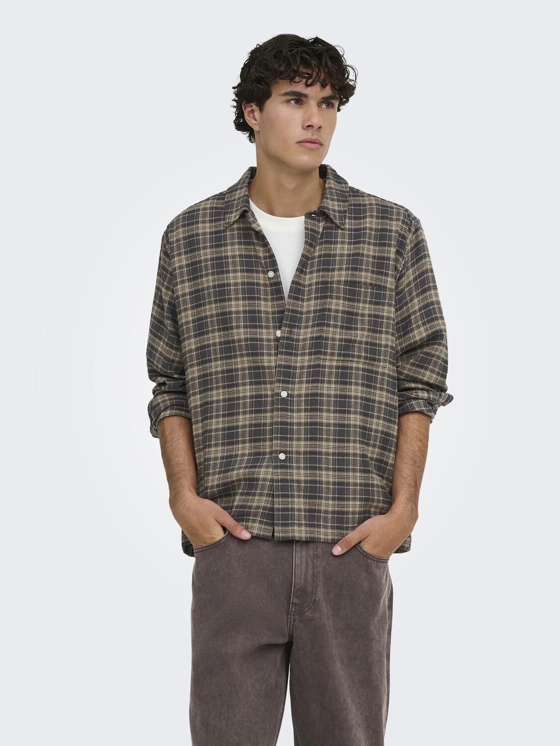 Onshale Flannel Check Shirt Rlx Fit