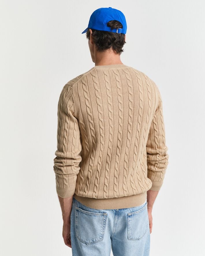 COTTON CABLE C-NECK