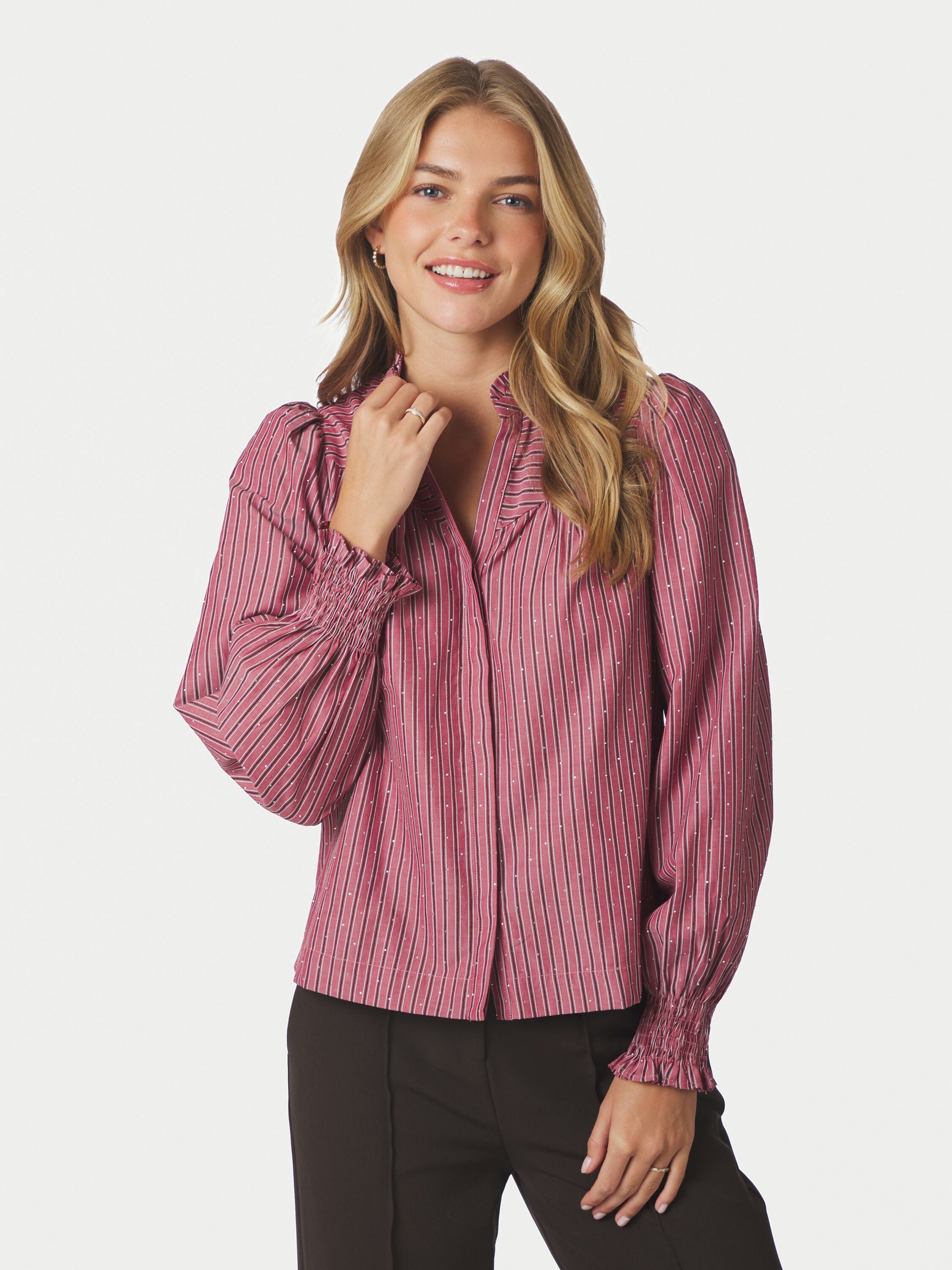 Astrida Soft Stripe Stone Blouse