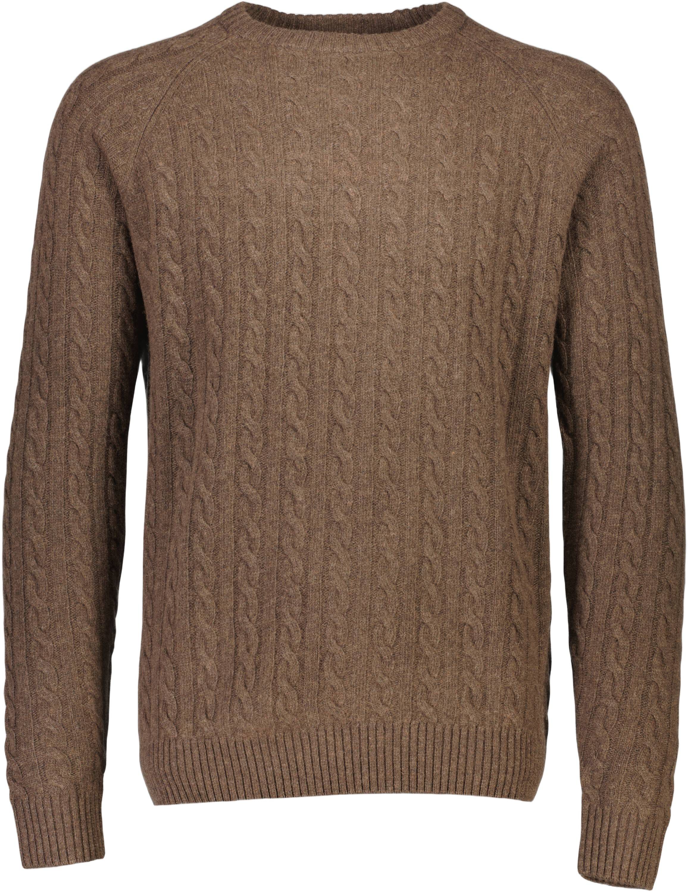 Lambswool raglan cable o-neck