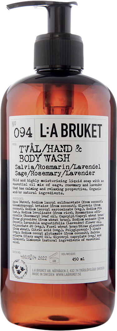 Hand & Body Wash Sage/Rosemary/Lavender 450 ml.