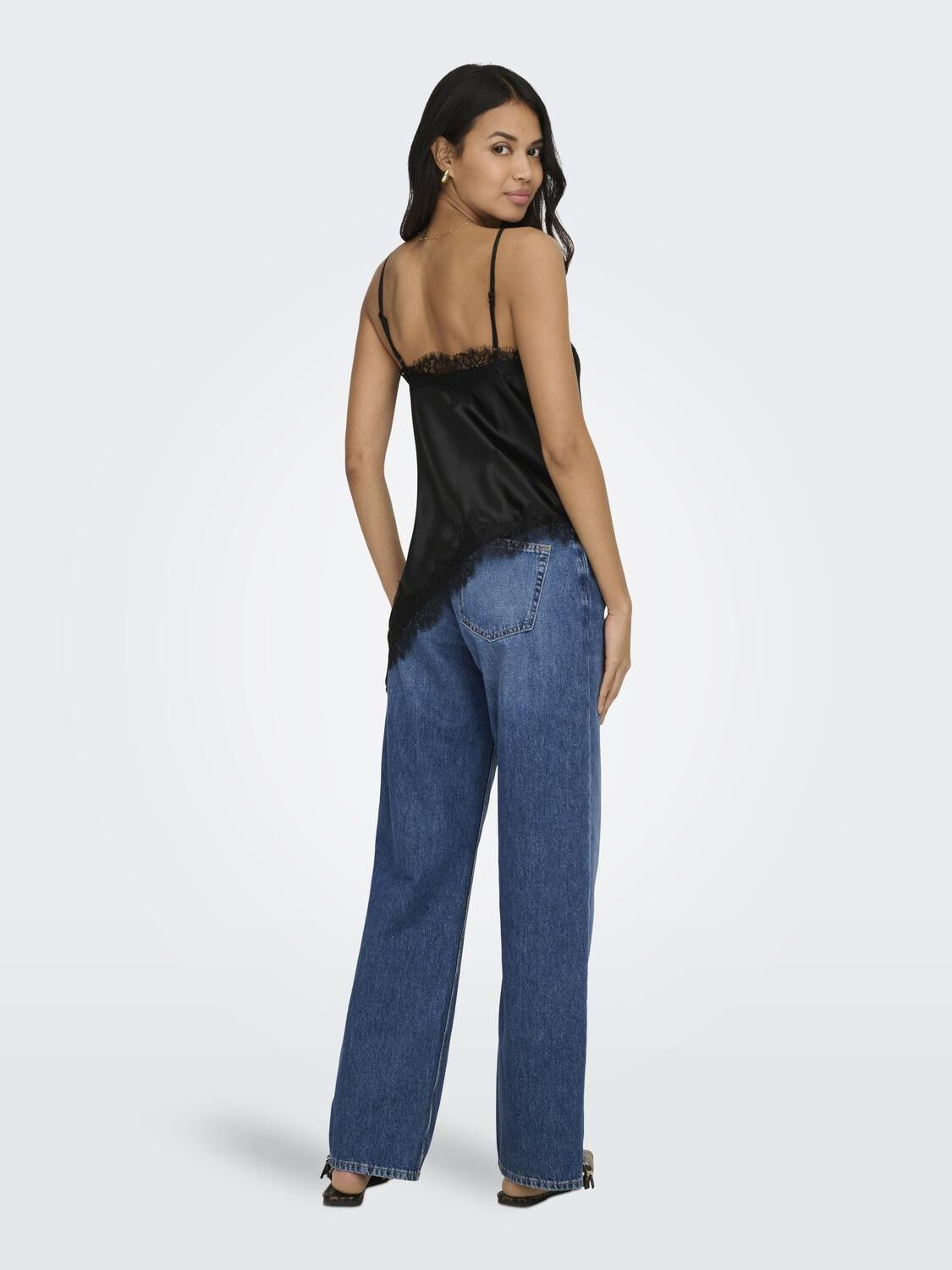 ONLBELLA STRAP SATIN LACE TOP WVN E