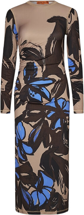 Gathered Long Sleeve Midi Dress, 2244 Stocking Jersey